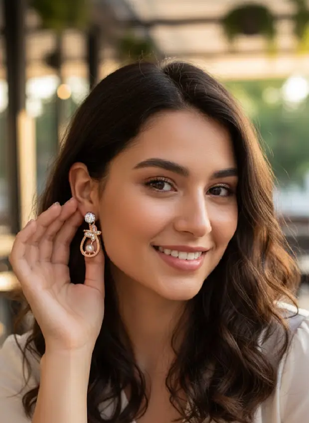Butterfly Pearl Drop Earrings
