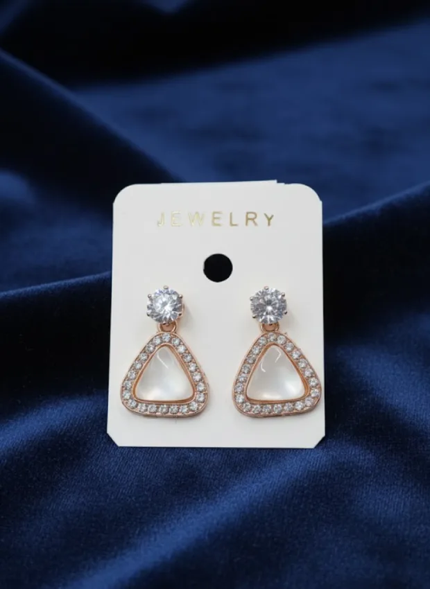 Crystal Triangle Drop Earrings