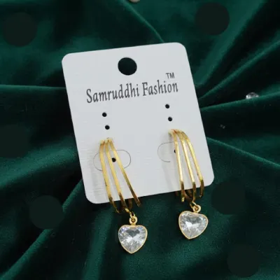 Heart Crystal Drop Earrings