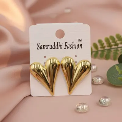 Heart-Shaped Gold Earrings