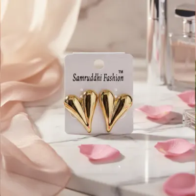 Heart-Shaped Gold Earrings