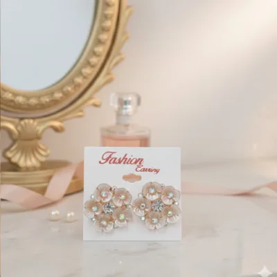 Floral Crystal Stud Earrings