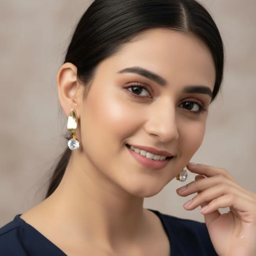 Gold Plated Crystal Drop Earrings