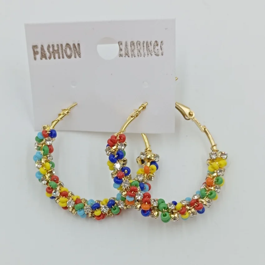 Beaded Hoop Earrings