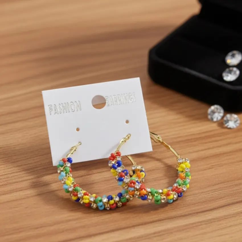 Beaded Hoop Earrings