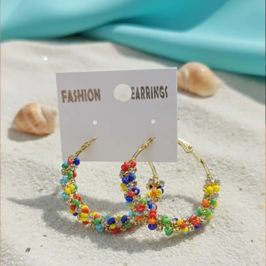 Beaded Hoop Earrings