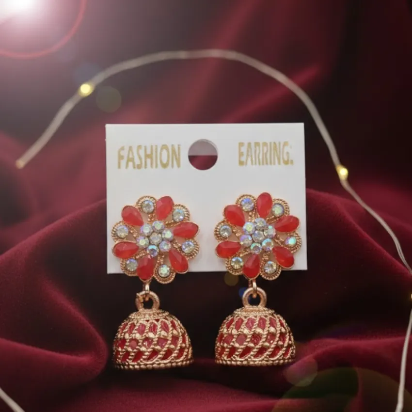 Floral Jhumka Earrings