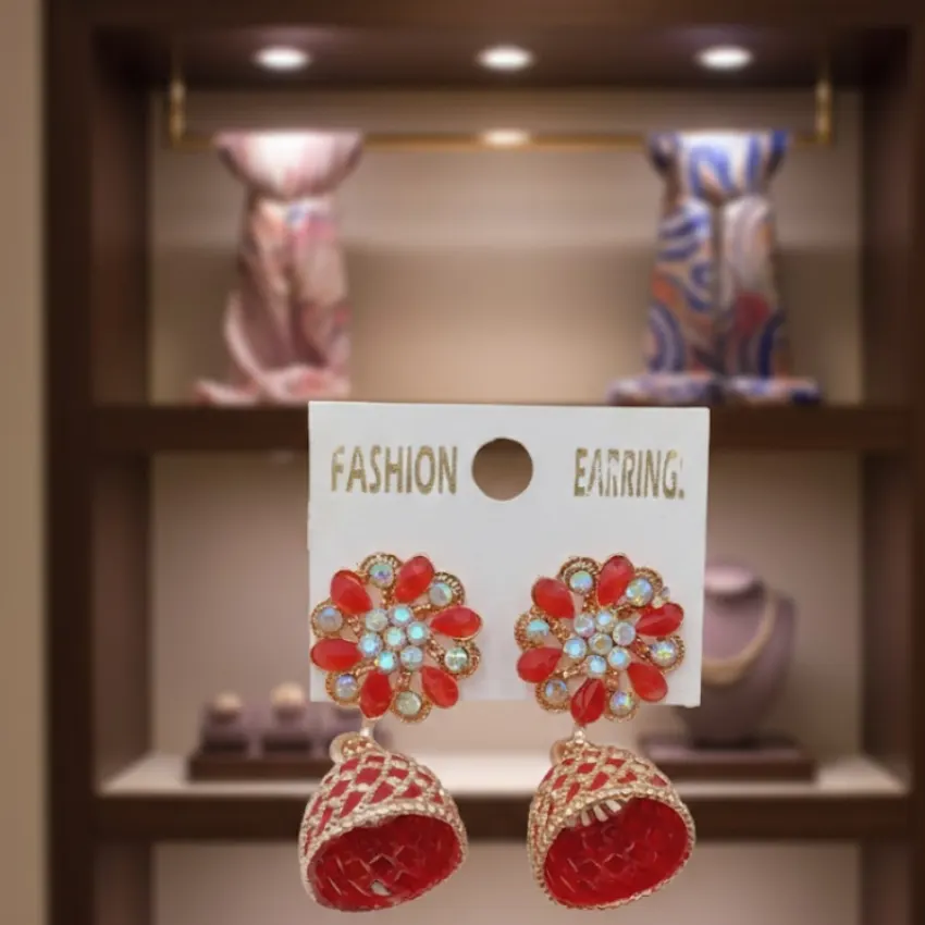 Floral Jhumka Earrings