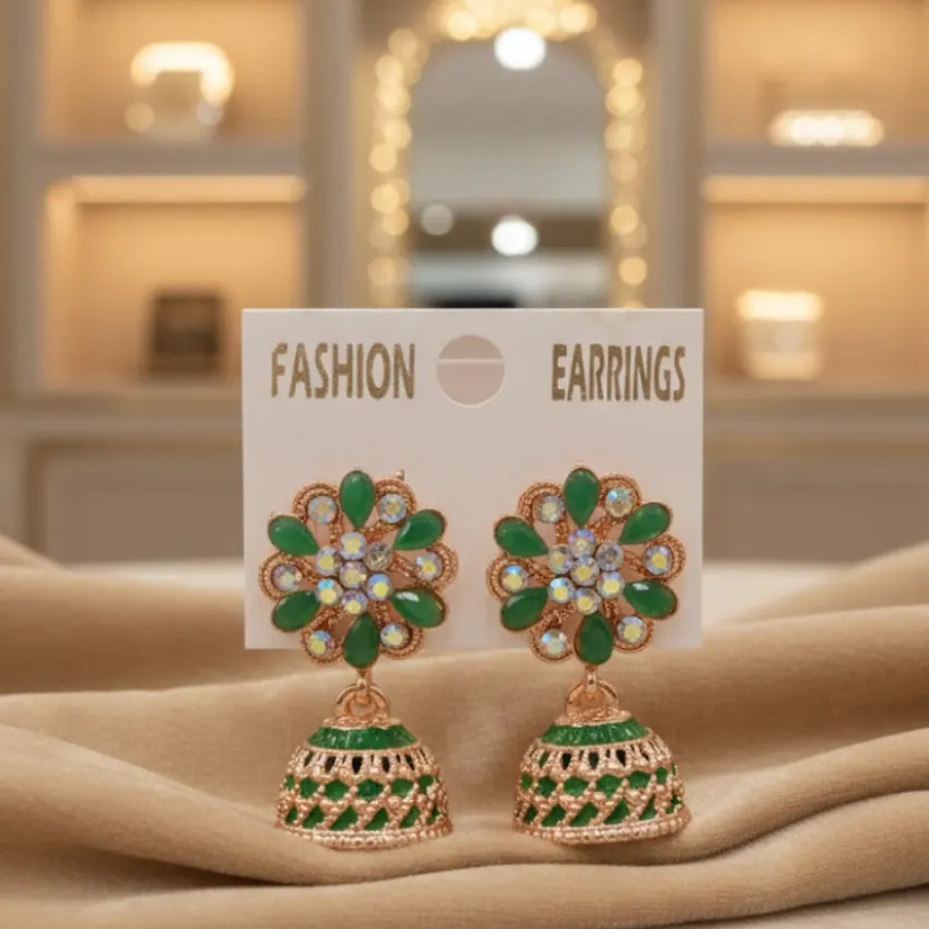 Floral Jhumka Earrings