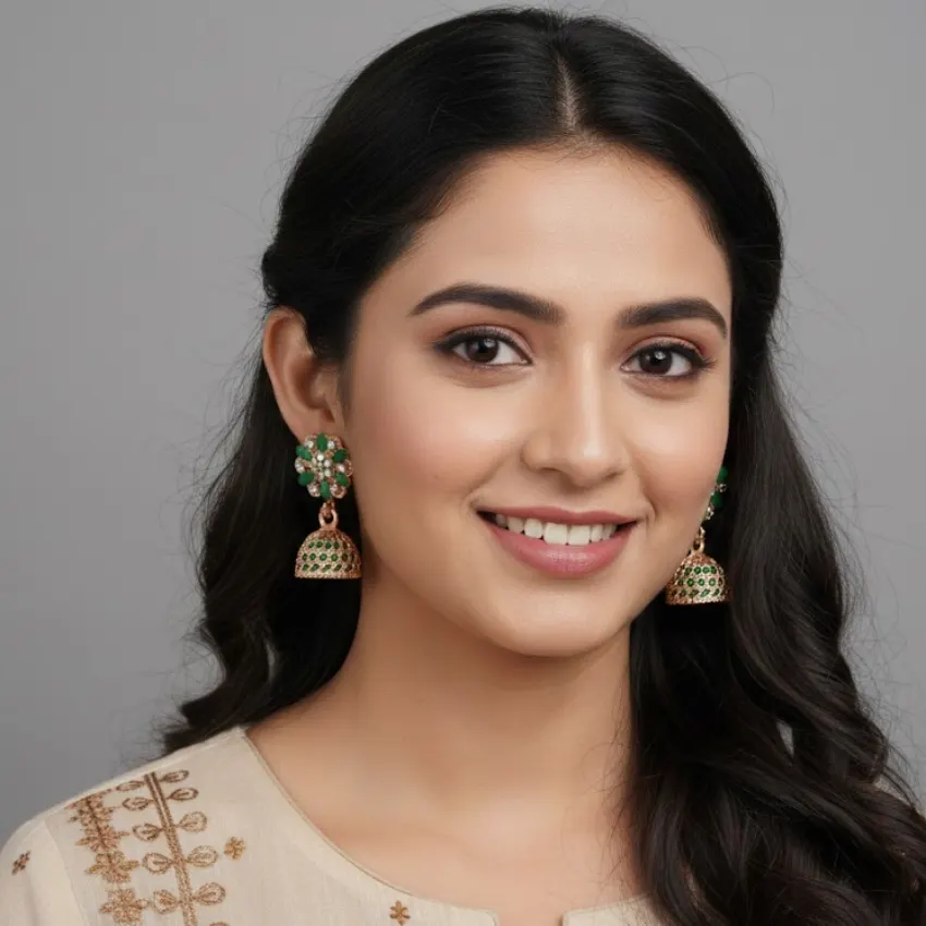 Floral Jhumka Earrings