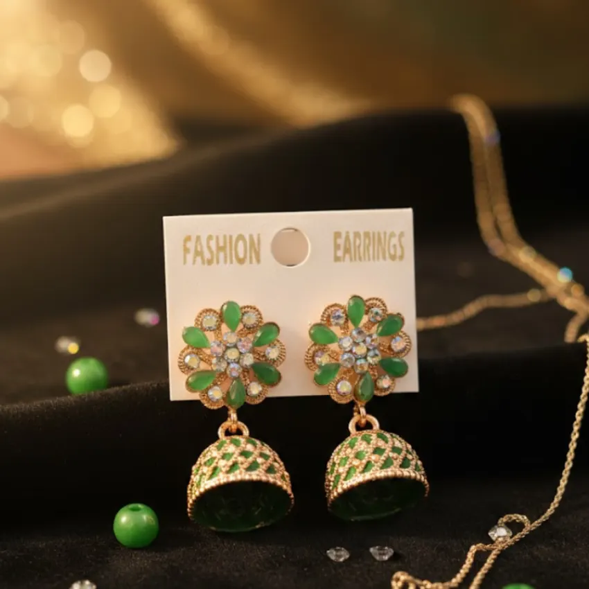 Floral Jhumka Earrings
