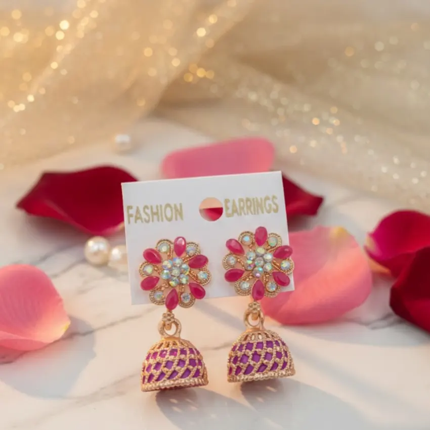 Floral Jhumka Earrings