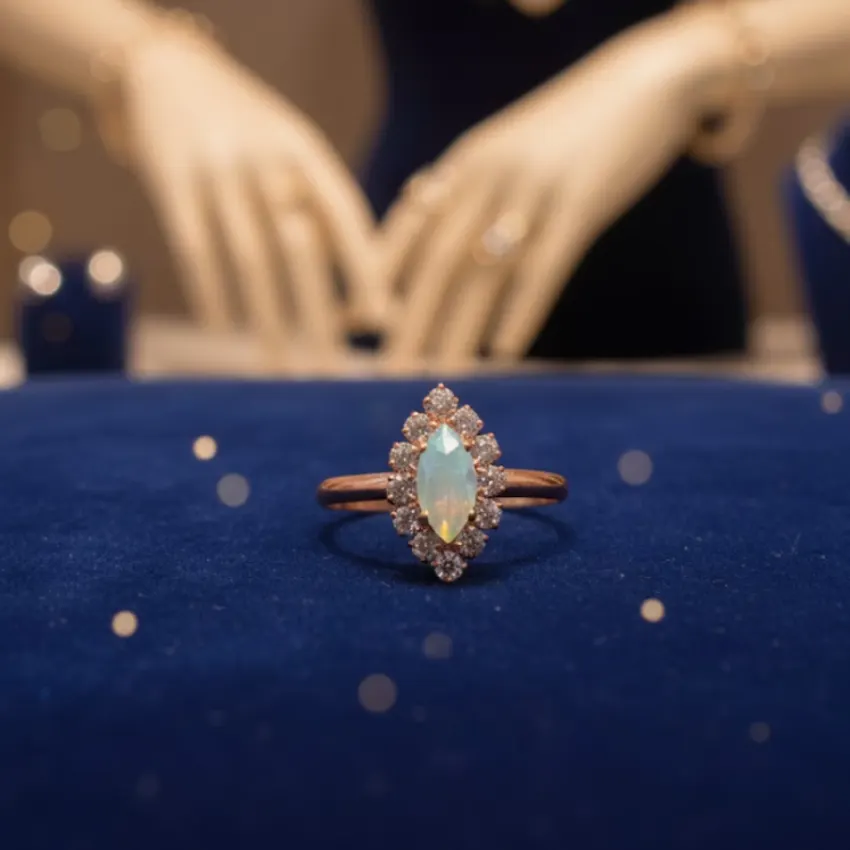 Rose Gold Opal Ring