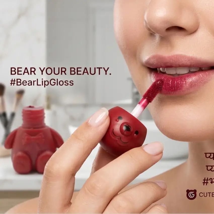 Bear Shaped Lip Gloss Keychain