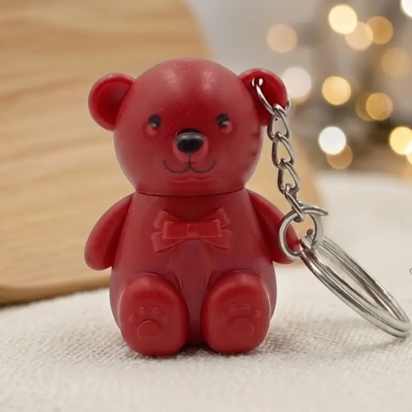 Bear Shaped Lip Gloss Keychain