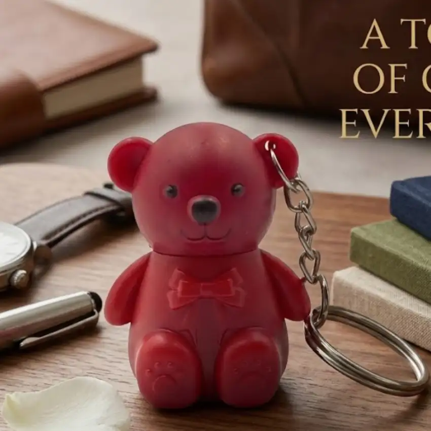 Bear-Shaped Lip Tint Keychain