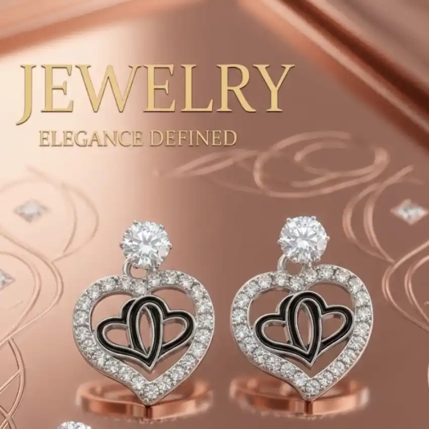 Heart Shaped Crystal Earrings