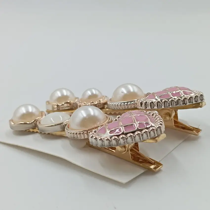 Pearl and Heart Hair Clips Set