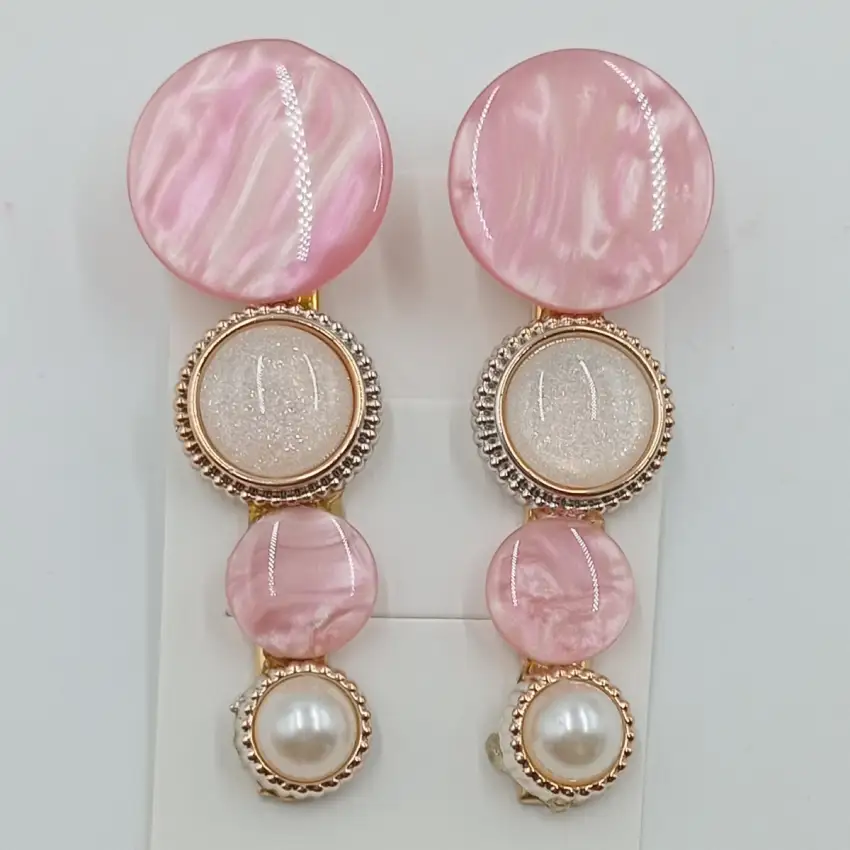 Pearl and Pink Hair Clips