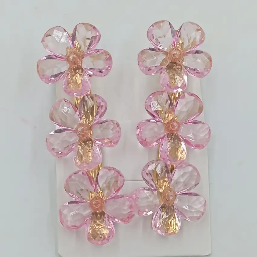 Floral Crystal Hair Clips