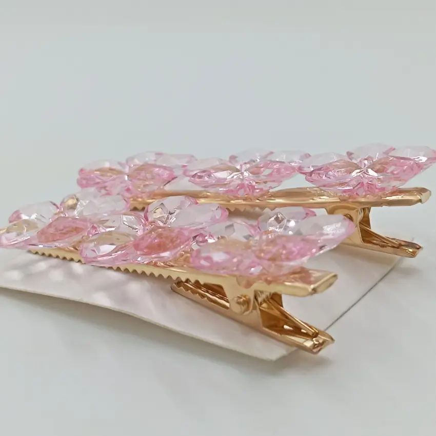 Floral Crystal Hair Clips