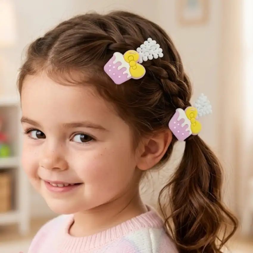 Cupcake Hair Clips