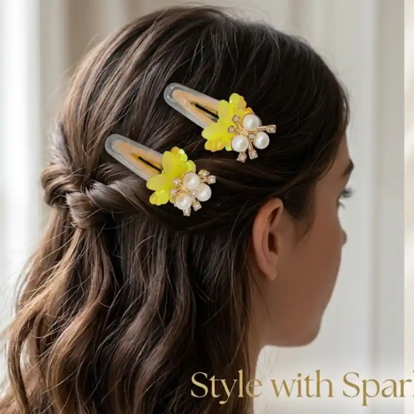 Floral Pearl Hair Clips