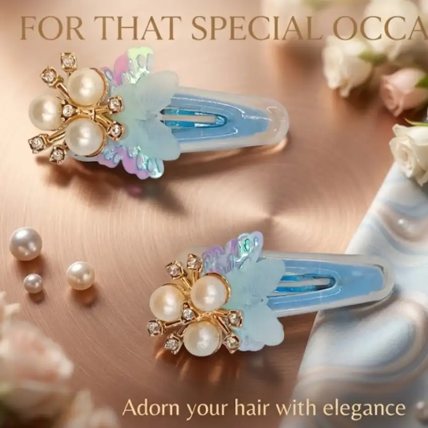 Pearl Butterfly Hair Clips