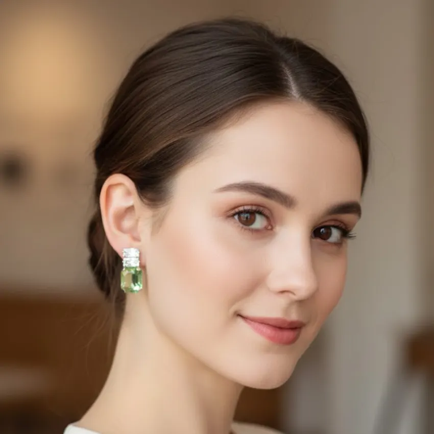 Deesha Green Gemstone Earrings