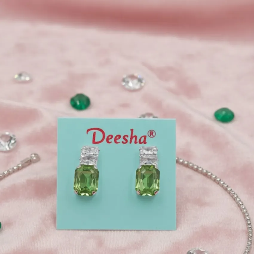 Deesha Green Gemstone Earrings