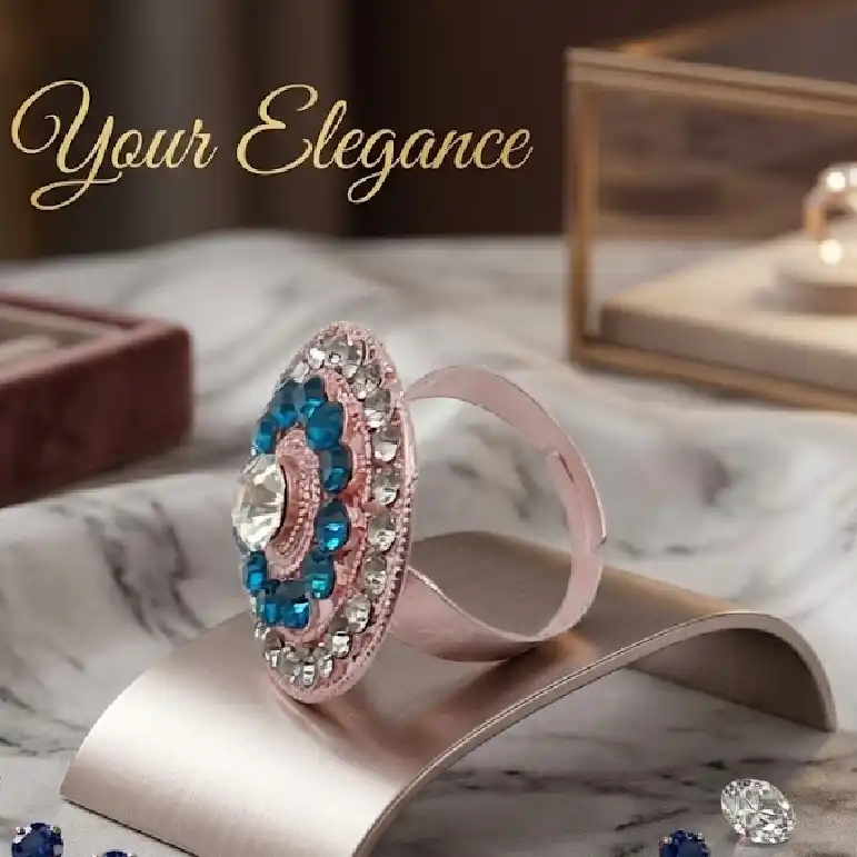 Crystal Studded Circular Ring