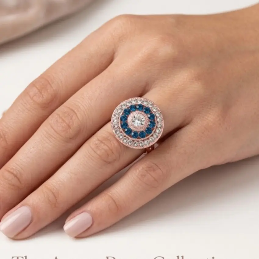 Crystal Studded Circular Ring