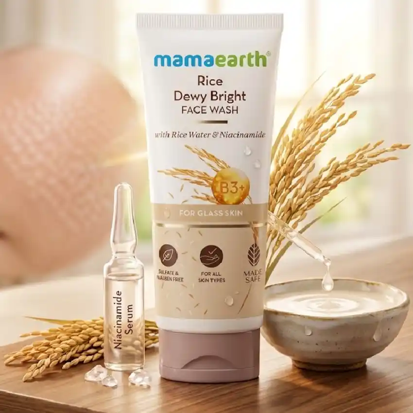 Mamaearth Rice Dewy Bright Face Wash