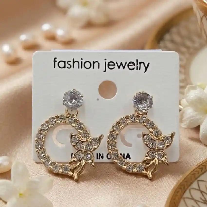 Crystal Studded Hoop Earrings