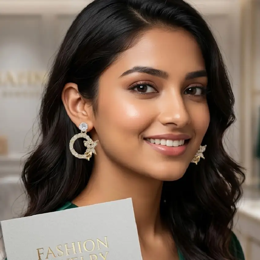 Crystal Studded Hoop Earrings
