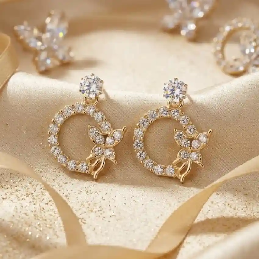 Crystal Studded Hoop Earrings