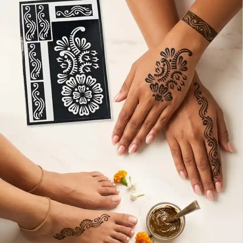 Floral Henna Stencil Set