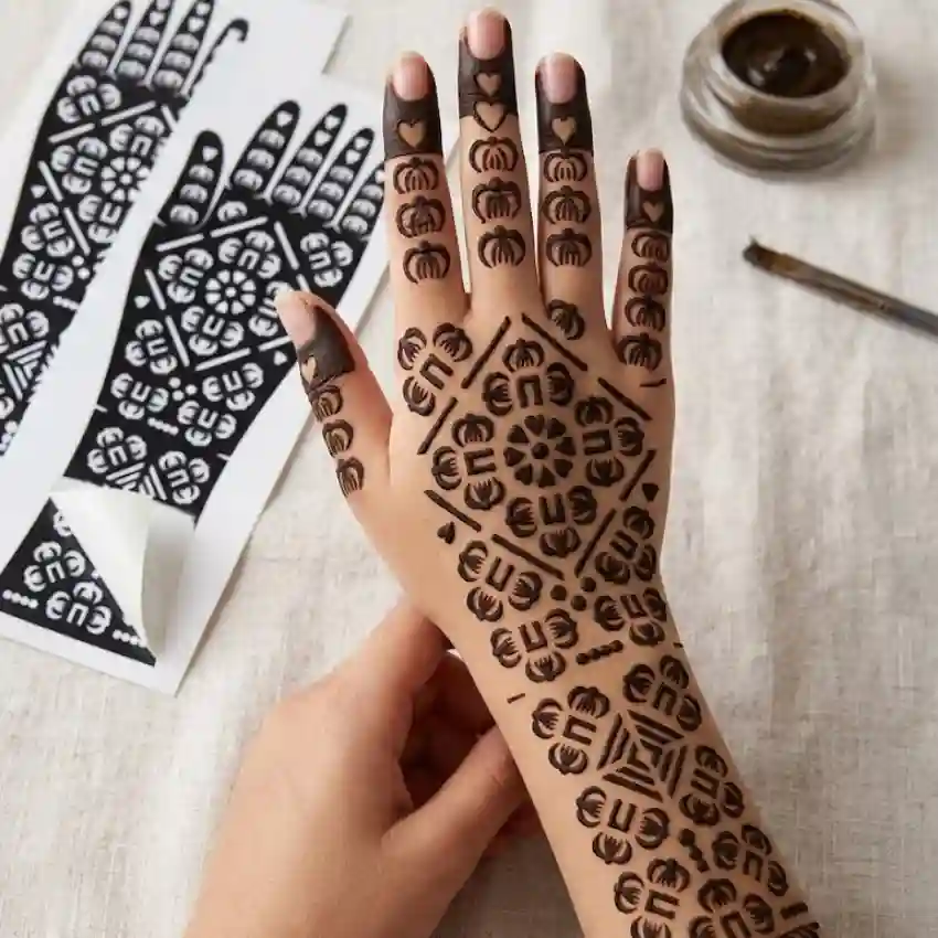 Henna Hand Stencil