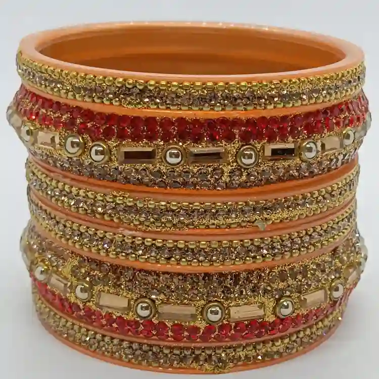 Traditional Stone Studded Chudi Bangles Set