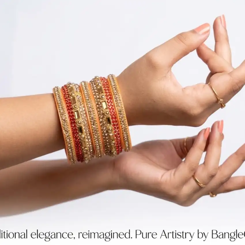 Traditional Stone Studded Chudi Bangles Set