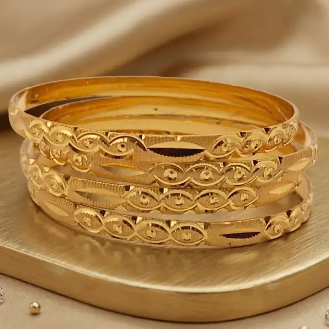 Gold-Tone Imitation Bangles Set (Chudi)
