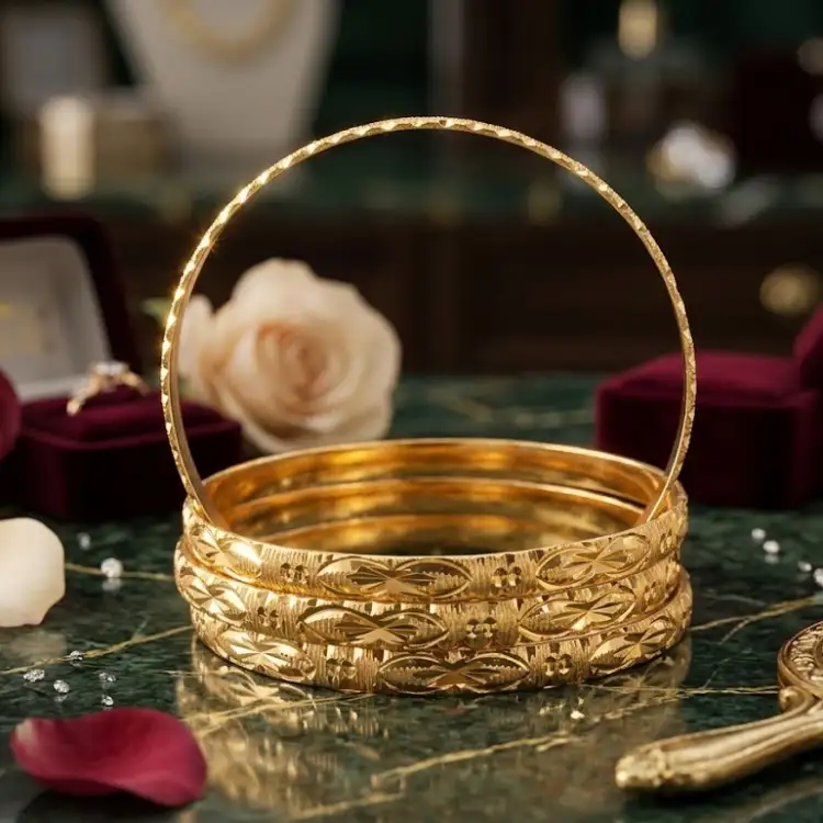 Gold-Tone Imitation Bangles Set (Chudi)